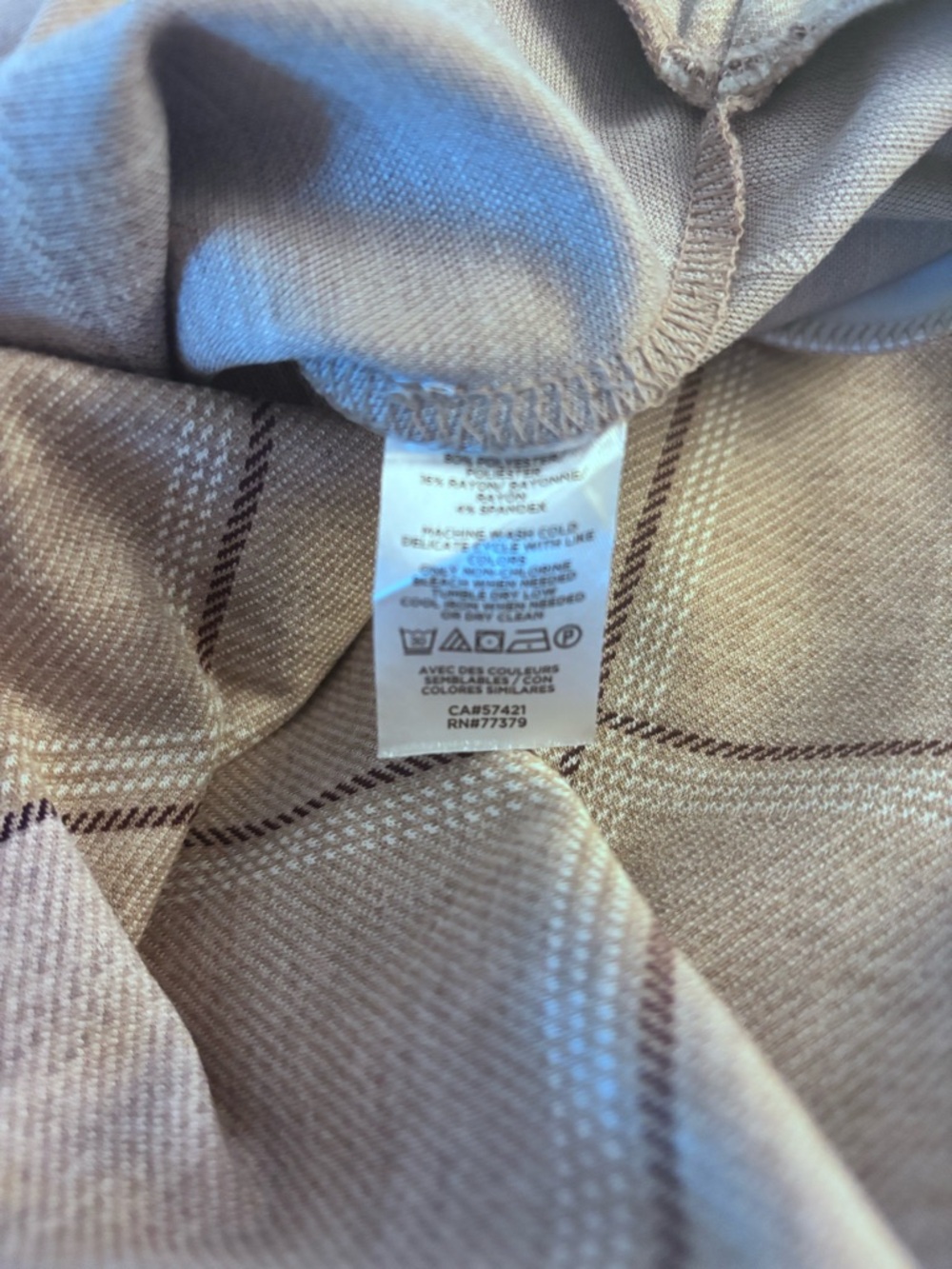 Ann Taylor Factory Tan Windowpane Pencil Skirt - Picture 6 of 6